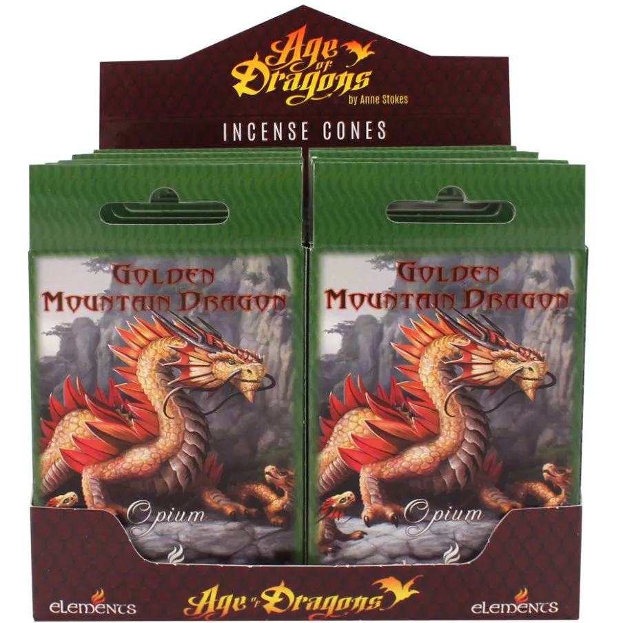 Anne Stokes Golden Mountain Dragon Incense Cones