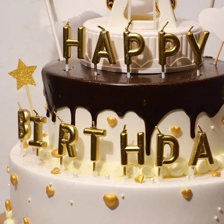 Happy Birthday Candle Set | Gold