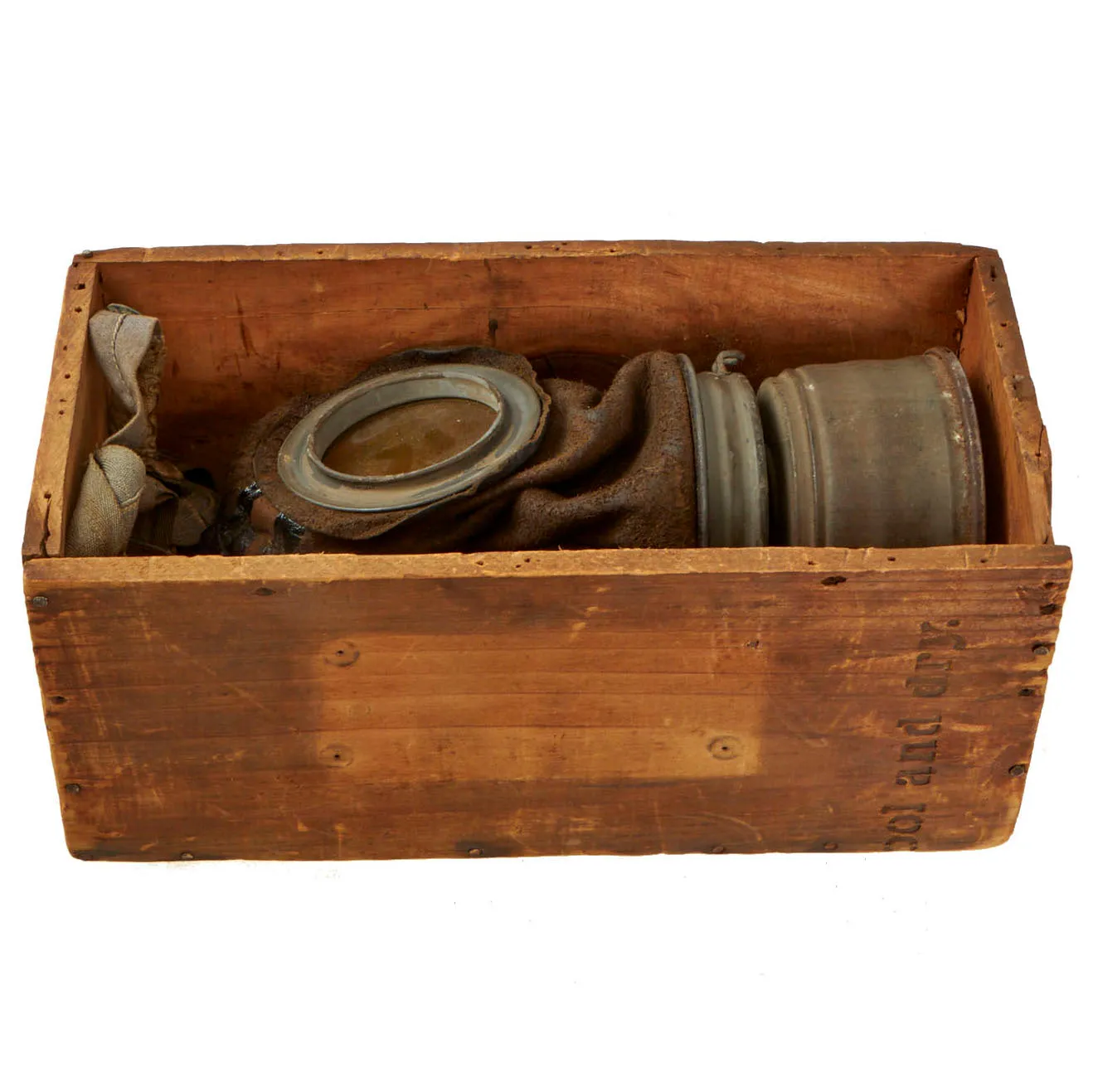 Original Imperial German WWI M1917 Gas Mask with Can - Dated April 1918 - with Ship Home Box