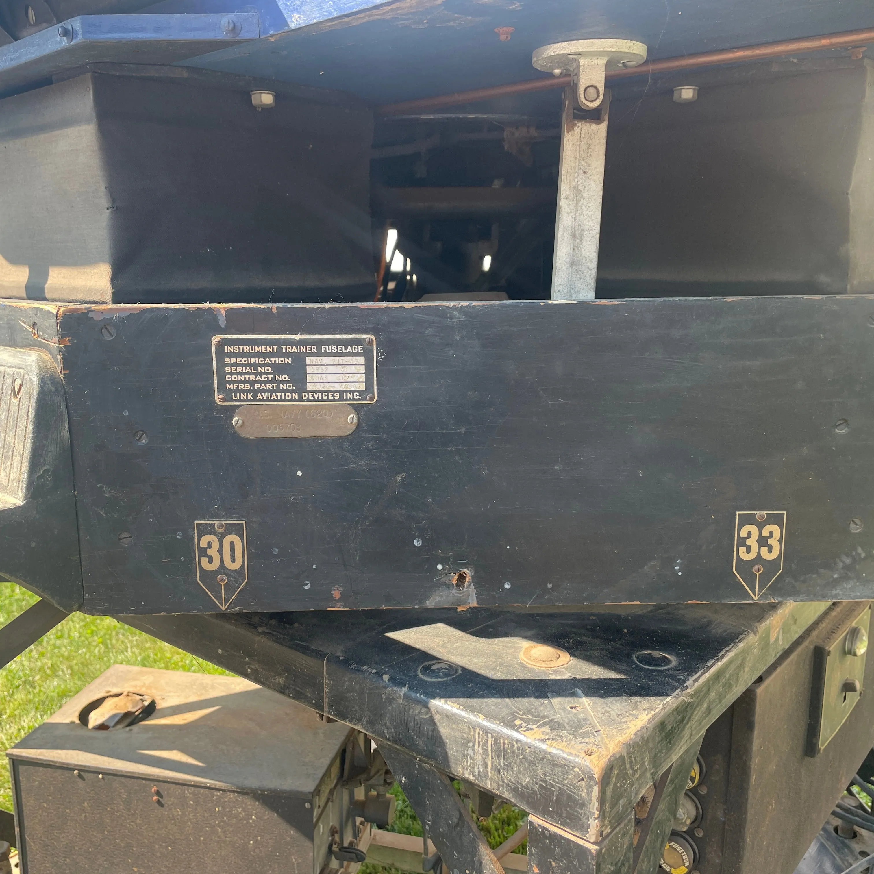 Original Rare 1945 Dated U.S. WWII Link Aviation ANT-18 Blue Box Flight Simulator Trainer