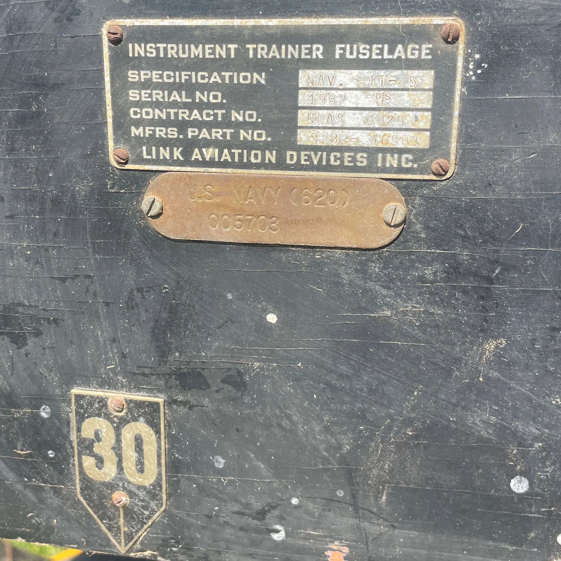 Original Rare 1945 Dated U.S. WWII Link Aviation ANT-18 Blue Box Flight Simulator Trainer